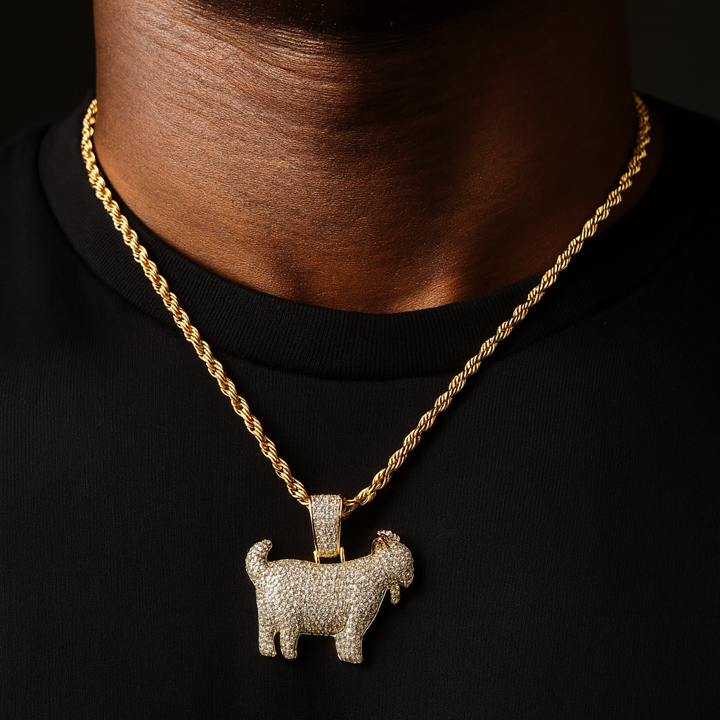 Iced Out Goat Pendant