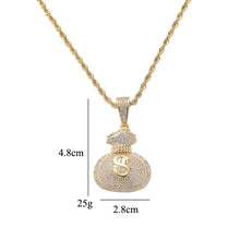 Money Bag Chain Iced Out